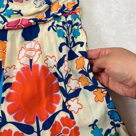 Plenty by Tracy High Neck Sleeveless Floral Print Ruffle Trim Romper Size XS - Picture 9 of 16